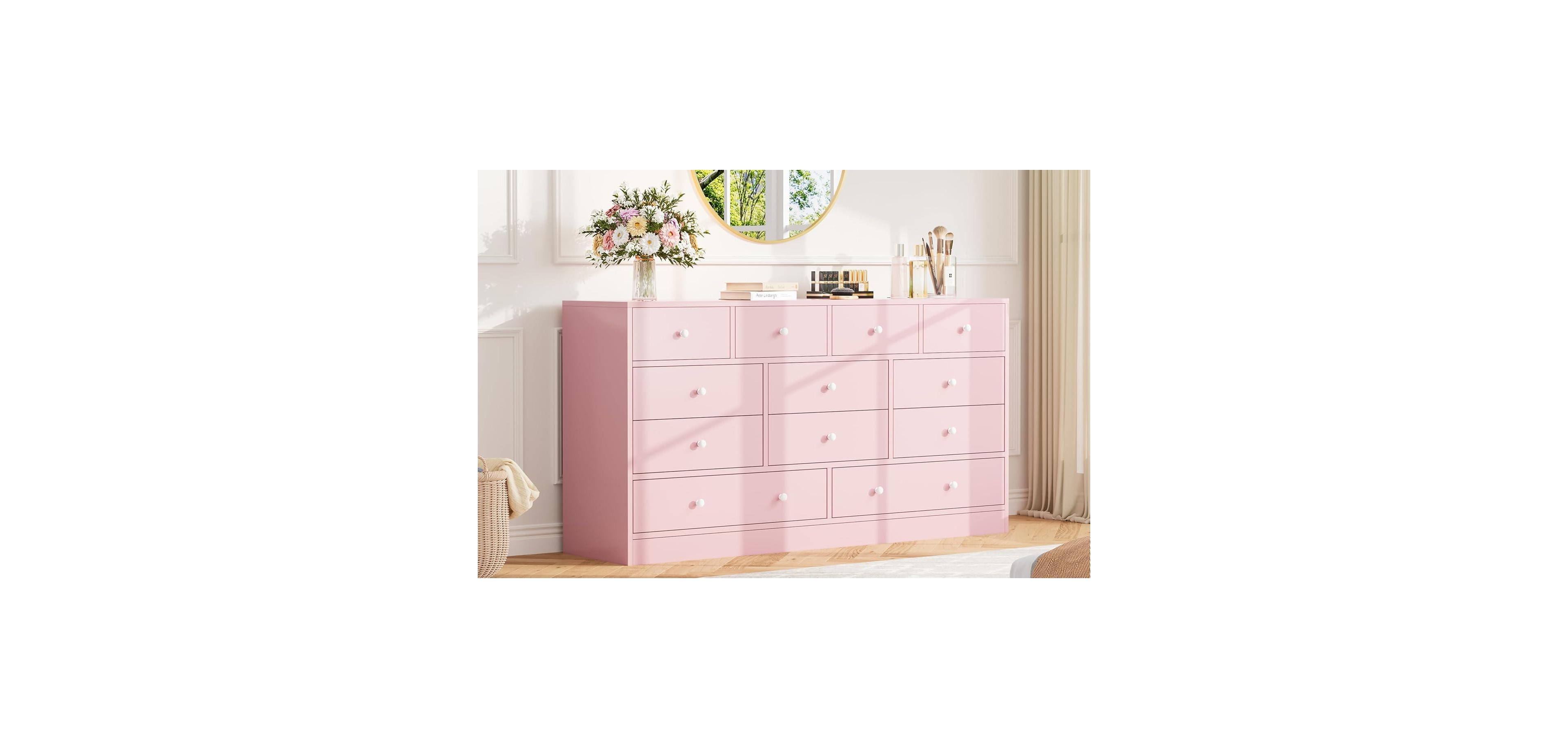 gaomon 12 Drawer 61in Modern Dresser with Charging Station, Large Tv Stand Storage Organizer for Bedroom Nursery Living Room