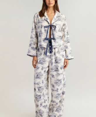 Women's Printed Button-Up Pajama Set