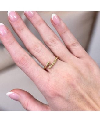 Carved Gold Bypass Ring