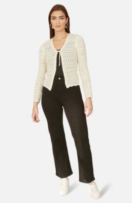 Women's Crochet Tie Front Cardigan