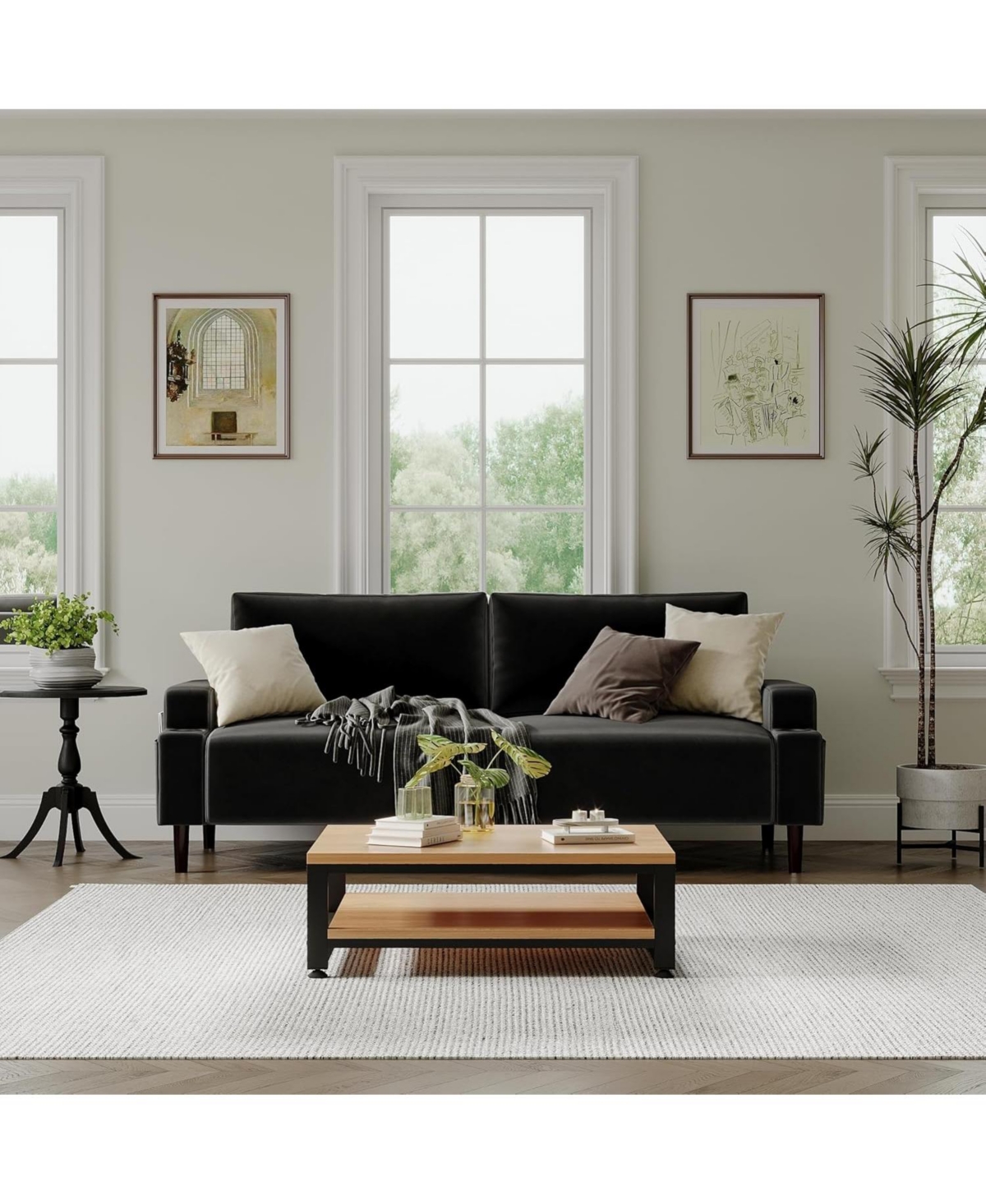 gaomon 80.7" Loveseat Sofa, Fabric Modern Sleeper Sofa Couch for Living Room, Sofa Cama, Solid Wood Frame, Easy to Install