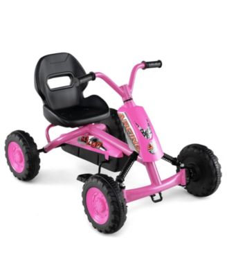 Go Kart for Kids 4 Wheel with Steering Handlebars and Adjustable Seat
