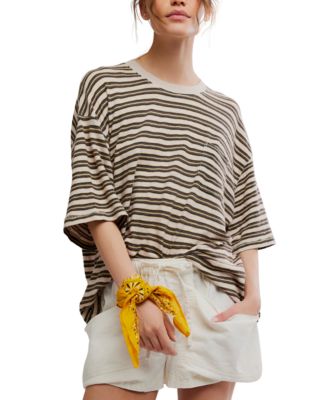 Women's All Love Stripe Pocket Crew Neck T-Shirt