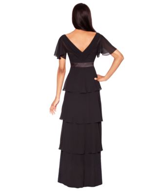 Women's V-Neck Ruffle Ball Gown