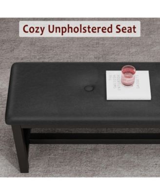 Extendable Dining Table Set for 4-6 Rectangle Large Extendable Kitchen Table with 2 Upholstered Benches