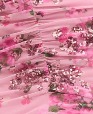 Juniors' Smocked Sequinned Gown