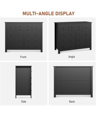 10 Drawers Dresser for Bedroom,Modern Wooden Chest of Drawers with Natural Texture, Sturdy and Stable Storage Organizer for Living Room