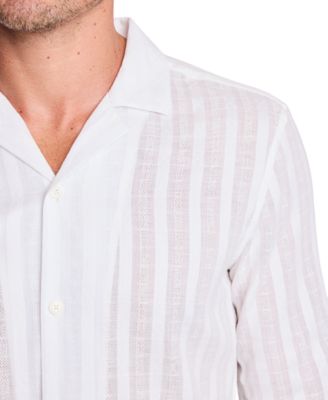 Men's Dobby Stripe Camp Collar Shirt