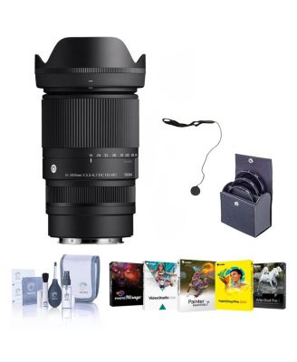 16-300mm f/3.5-6.7 DC OS Contemporary Lens for Sony E, Bundle with 67mm Filter Kit, PC Software Kit, Cap Keeper and Cleaning Kit