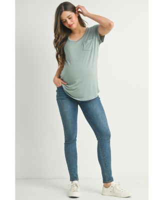 Women's Maternity Scoop-Neck Short-Sleeve Nursing T-Shirt