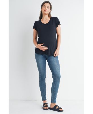 Women's Maternity Scoop-Neck Short-Sleeve Nursing T-Shirt