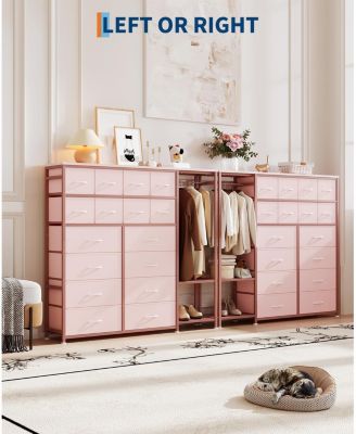 Large Clothes Storage Rack 16-Drawer & 2-Tier Shelves - Space Saving Freestanding Wardrobe for Small Bedroom/Apartment | No Assembly Needed