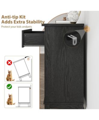 4 Dresser for Bedroom, 34.8" Tall Vertical Drawer Dresser with Large Storage, Freestanding Wooden Closet Chest for Bedroom, Living Room, Black