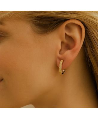 Nadia Pave Huggie Hoop Earrings