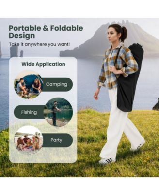 Reclining Camping Chair with Removable Footrest and Adjustable Backrest, Portable