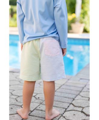 Toddler Boys Stripe Seersucker Swim Trunk