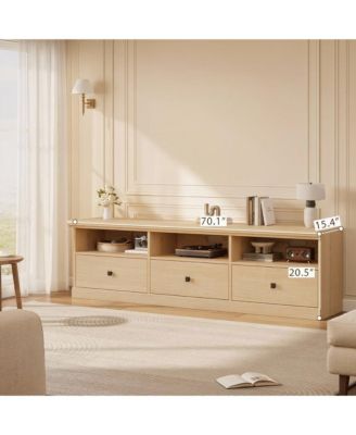 TV Console with Open Shelves & Storage Drawer, Multipurpose Media Unit