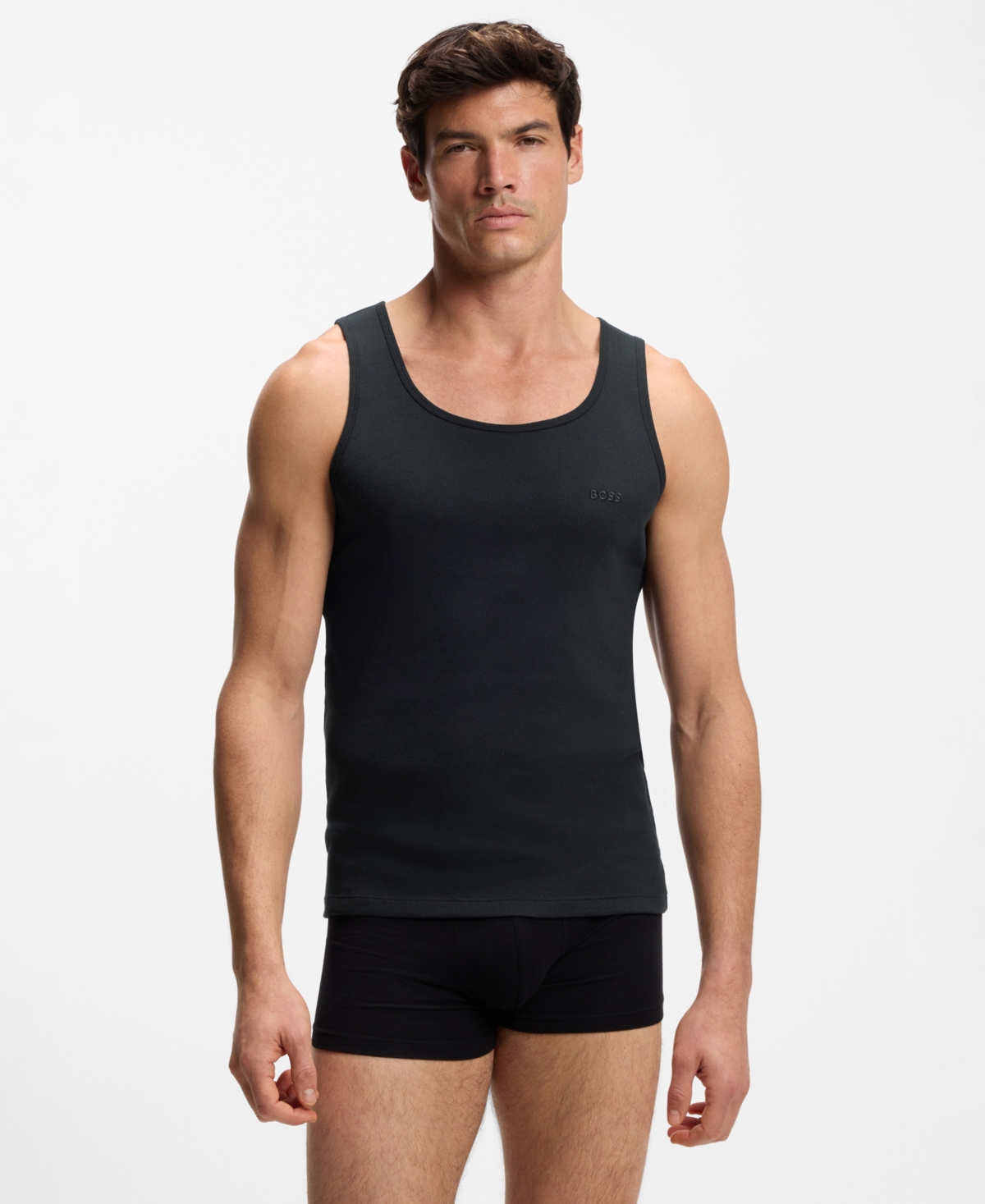 Hugo Boss Men's Rib Vest, 3-Pack