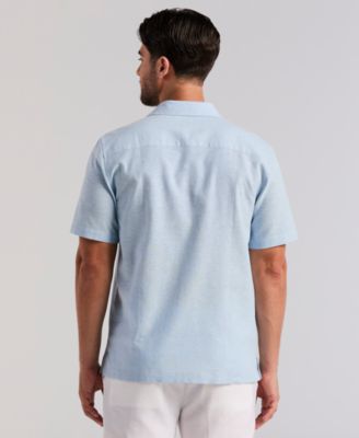 Men's Linen Slub Texture Panel Classic-Fit Shirt