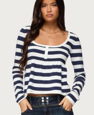 Women's Lockie Striped Knit Babydoll Top