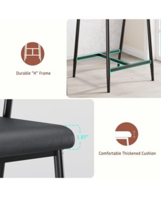 Counter Height Bar Stools Set of 2 with Arms, Upholstered Modern Metal Bar Chairs