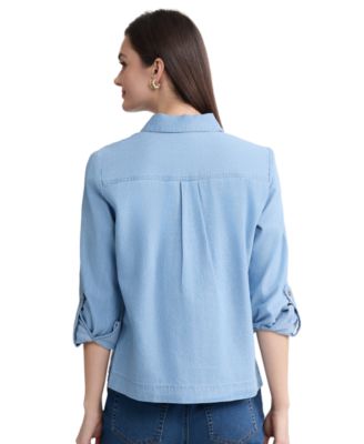 Petite Long-Sleeve Button-Down Shirt