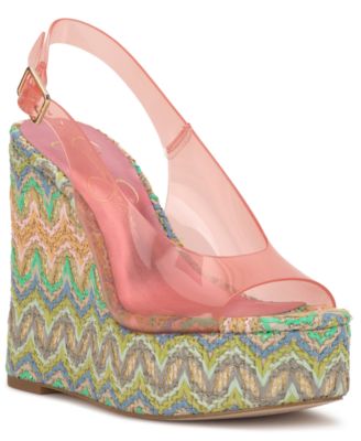 Women's Kaliese Slingback Peep-Toe Platform Wedge Sandals