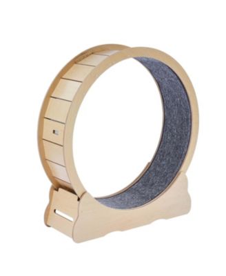 Cat Exercise Wheel: 43.3" Large Indoor Cat Treadmill in Yellow for Active Cats - Silent Running