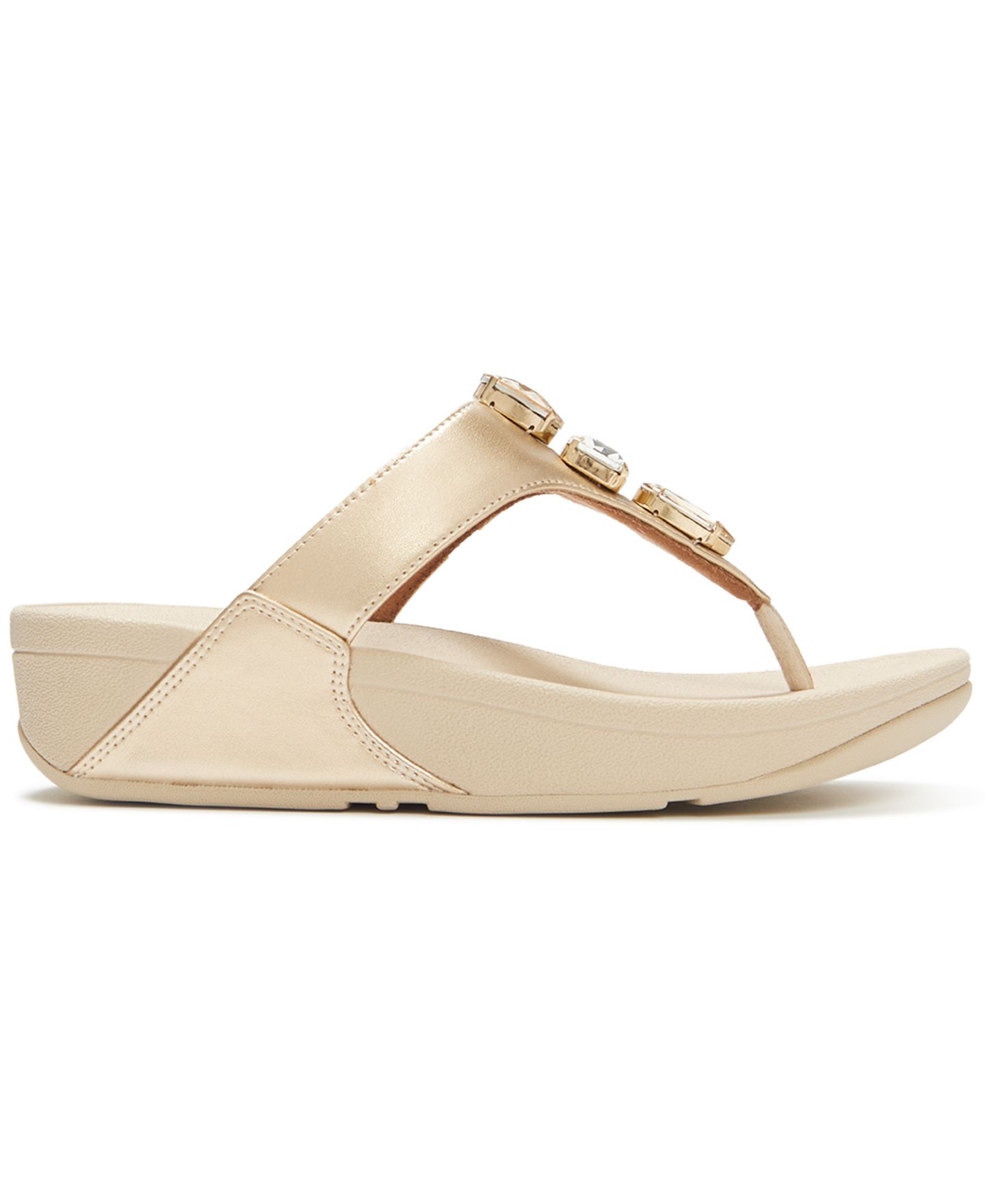 Женские сандалии FitFlop Lulu Ultra Jewel Metallic Toe Post Slip-On, цвет: Platino — фото 2