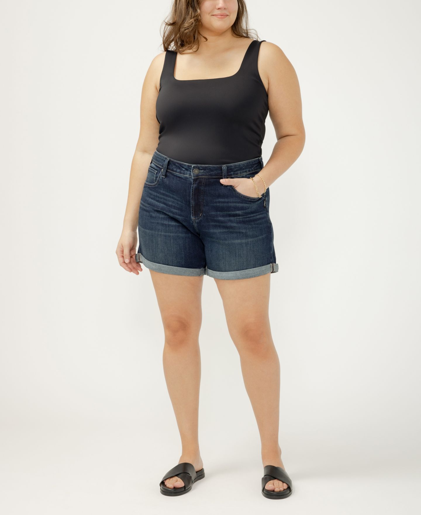 Женские шорты Silver Jeans Co. Plus Size Boyfriend, цвет: Варёный — фото 1