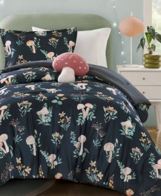 Gwen Mushroom Garden Floral 3-Pc. Comforter Set, Twin/Twin XL