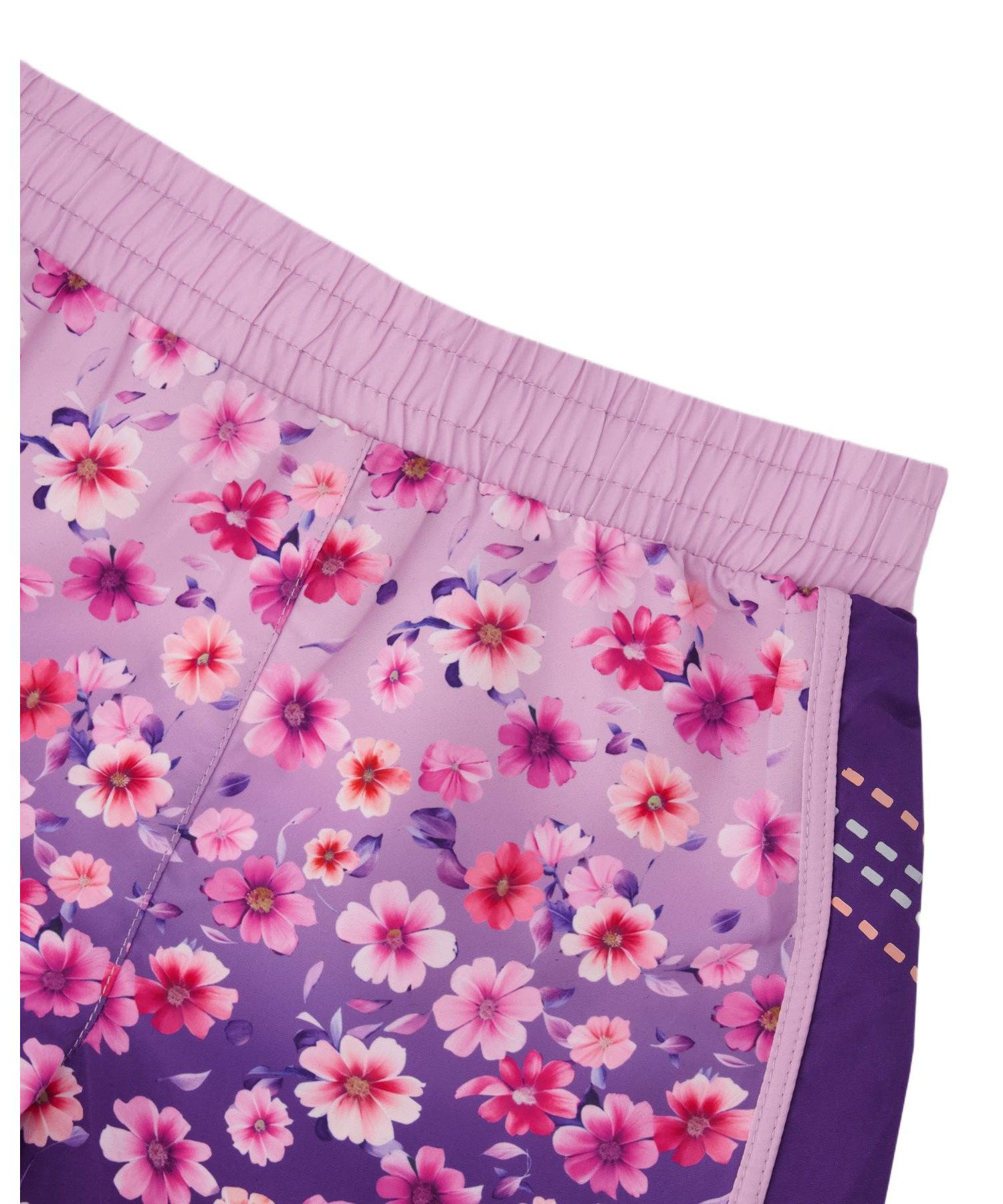 Girl Athletic Shorts in Polyester Mauve Floral Gradient