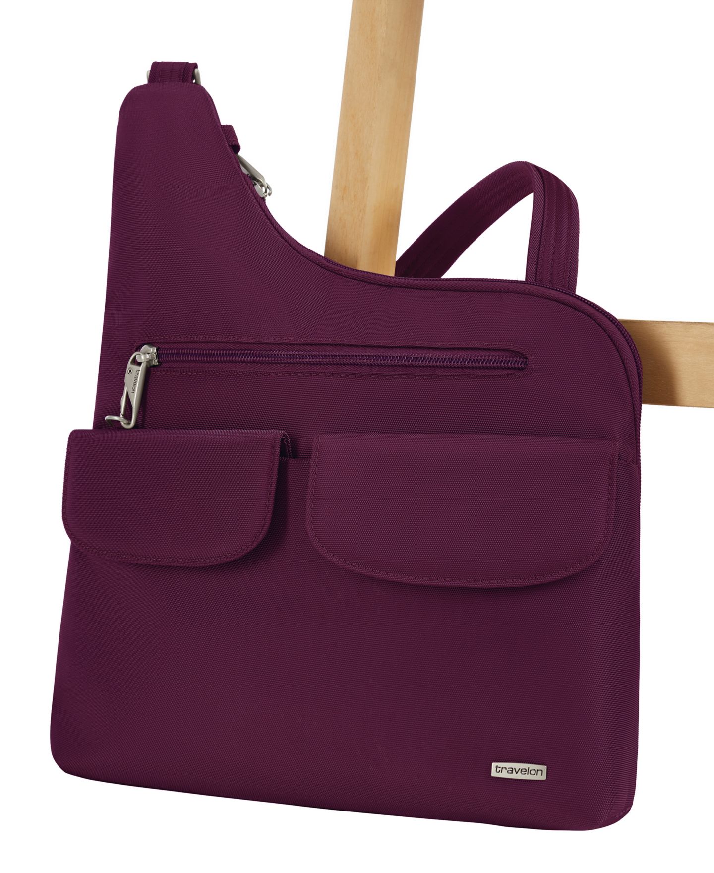 Женская сумка Travelon Anti-Theft Classic Crossbody, цвет: Бордовый — фото 12