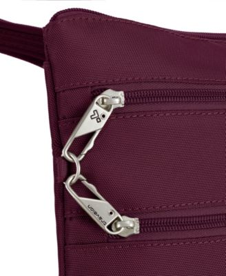 Anti-Theft Classic Slim Double Zip Crossbody Bag