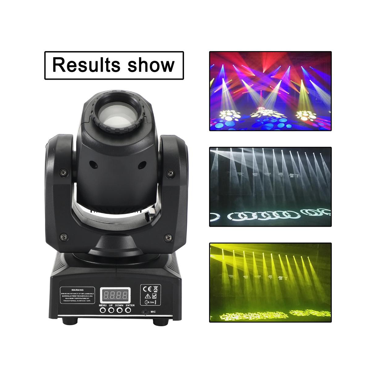 Artudatech 10W Rgbw Moving Head Stage Light with 8 Gobo Patterns, Dmx/Sound Control and Mount