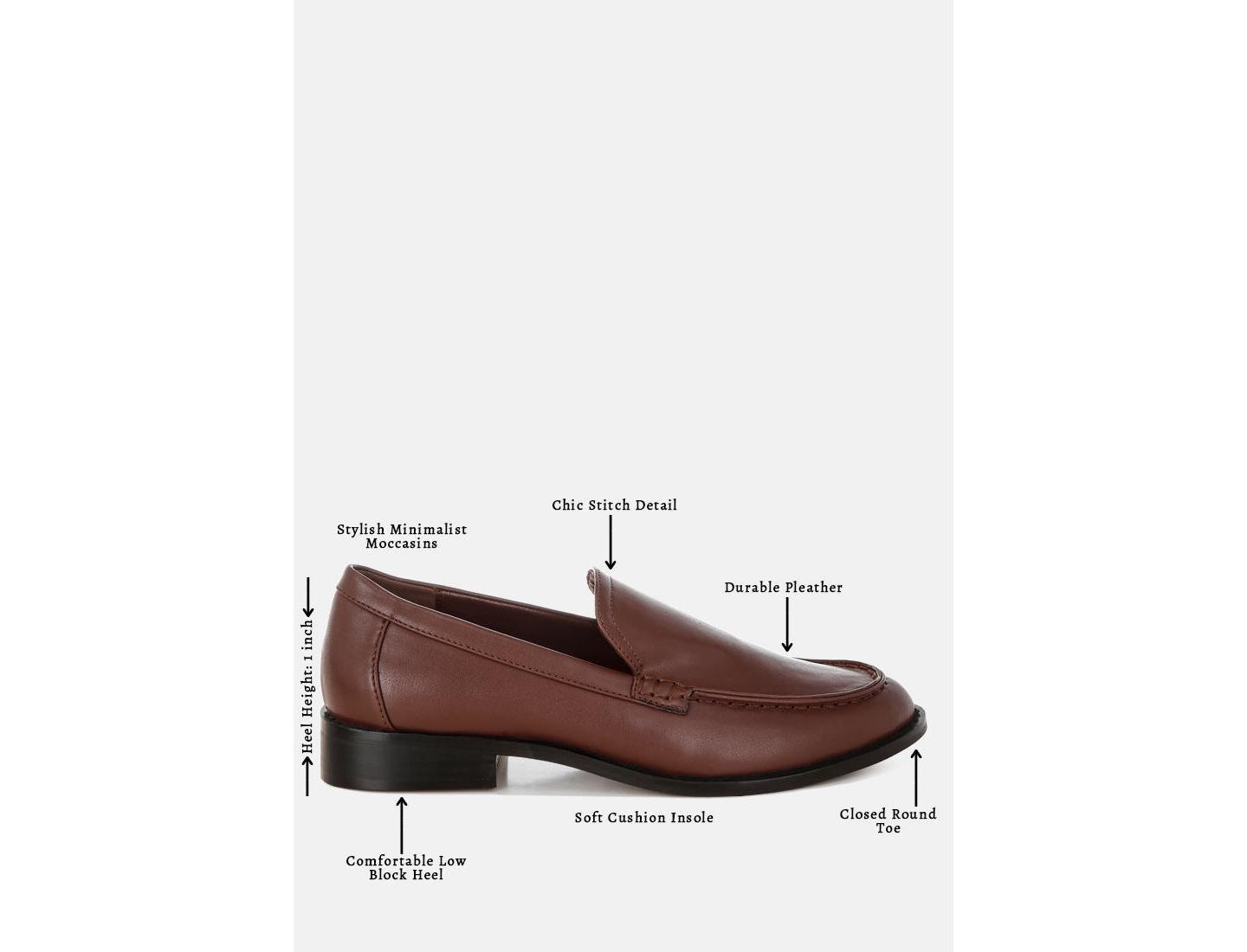 Женские туфли Rag & Co Ninto Low Heel Pleather, цвет: Коричневый — фото 6