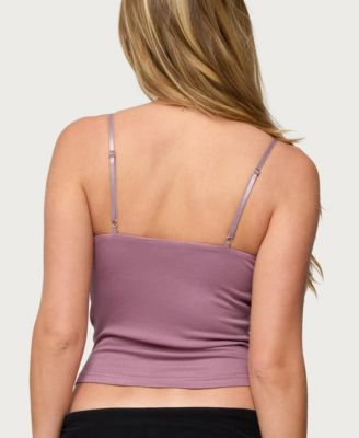 Women's Layered Bra Cowl Neck Top