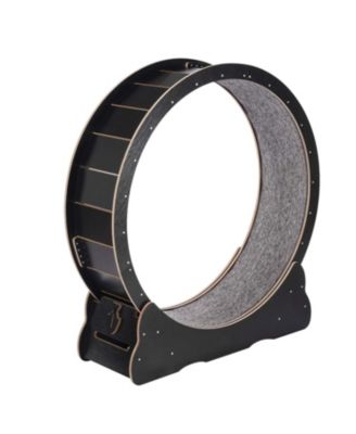 Large Cat Exercise Wheel: 43.3" Indoor Treadmill in Black - Silent Run for Active Cats