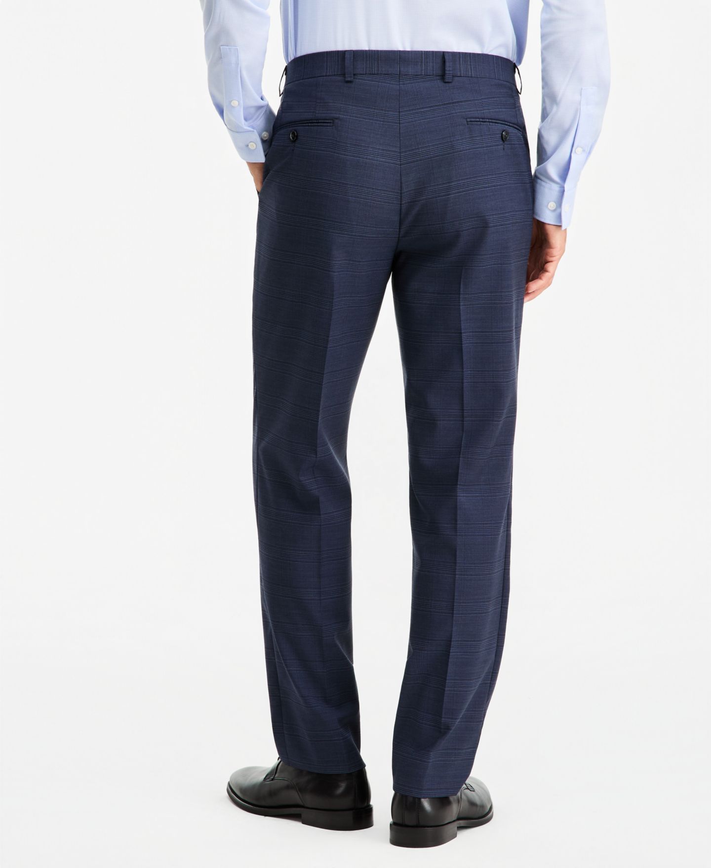 Мужские брюки Michael Kors Classic-Fit Wool-Blend Stretch Plaid Suit Separate, цвет: Синий клетчатый — фото 4
