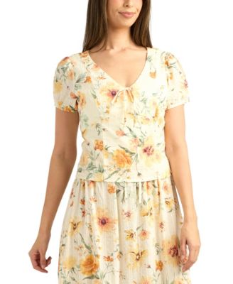 Women's Textured V-Neck Top