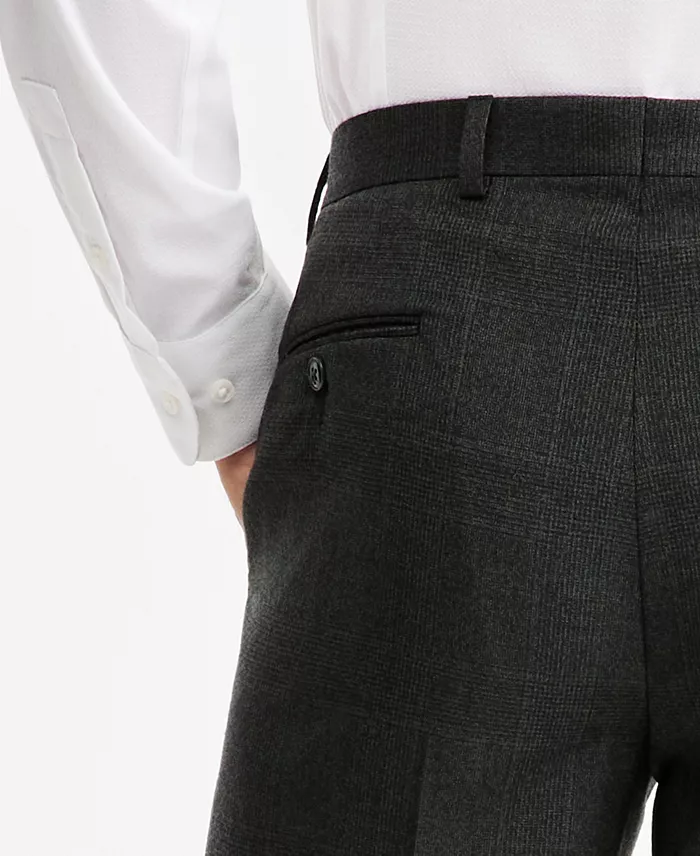 Men's Classic-Fit Wool-Blend Stretch Plaid Suit Separate Pants - thumbnail 5