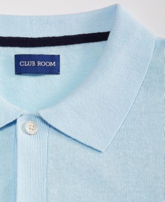 Men's Short-Sleeve Linen and Cotton Button Sweater Polo Shirt