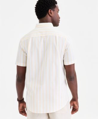 Men's Short-Sleeve Striped Oxford Shirt