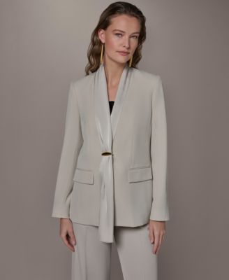 Donna Karan New York - Women's Draped Necktie Fitted Blazer