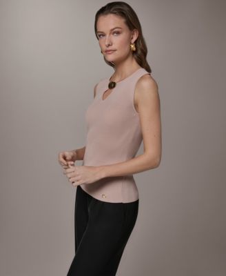 Women's Sleeveless Keyhole Sweater