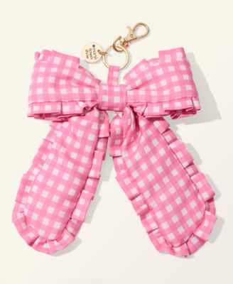 Flower Show Oversized Pink Gingham Bow Bag Charm