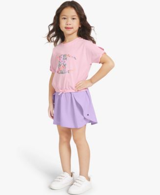 Girls' 4-6X Short-Sleeve T-Shirt and Skort, 2-Piece Set