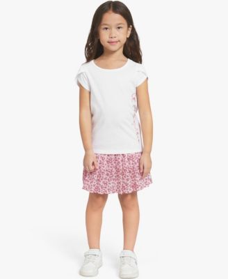 Girls' 4-6X Short-Sleeve T-Shirt and Skort, 2-Piece Set