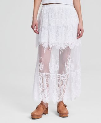 Women's Lace Tiered Maxi Skirt