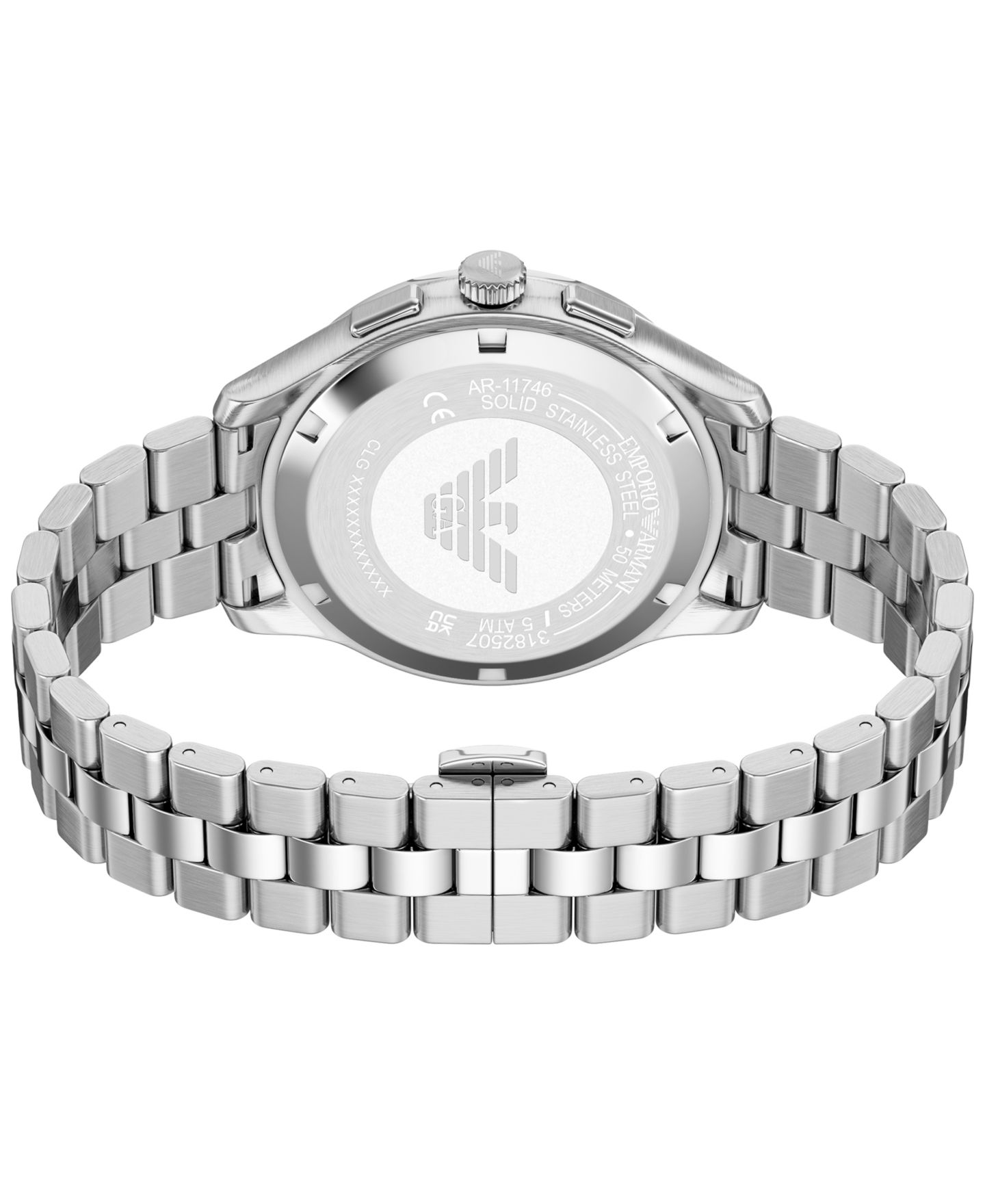 Мужские часы Emporio Armani Quartz Chronograph Silver Stainless Steel Watch, 42mm — фото 5